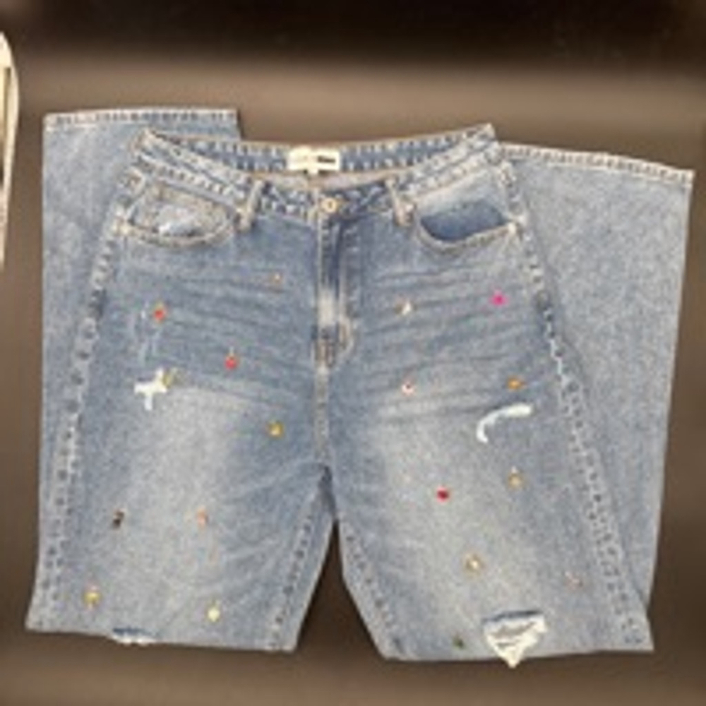 FASHION NOVA Charmed Jeans, Size 13, Blue, Distressed - Picture 5 of 9